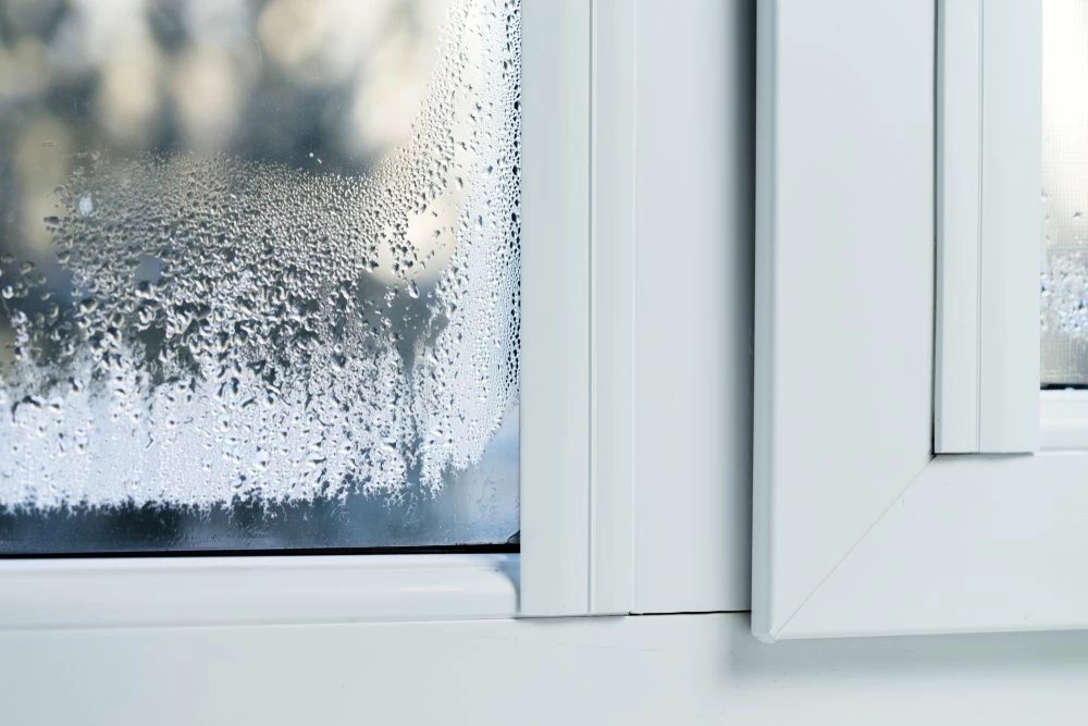 Condensation on white windows