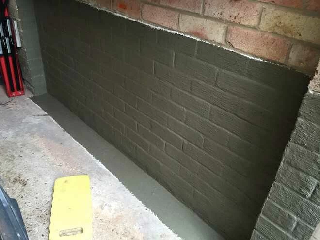 basement waterproofing slurry on wall