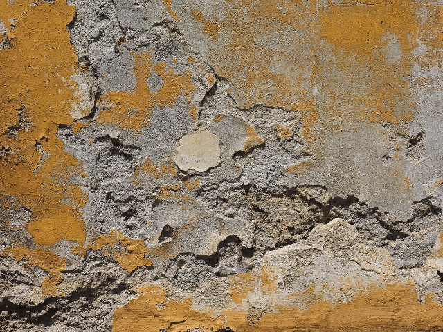 Peeling of cement and plaster due to dampness
