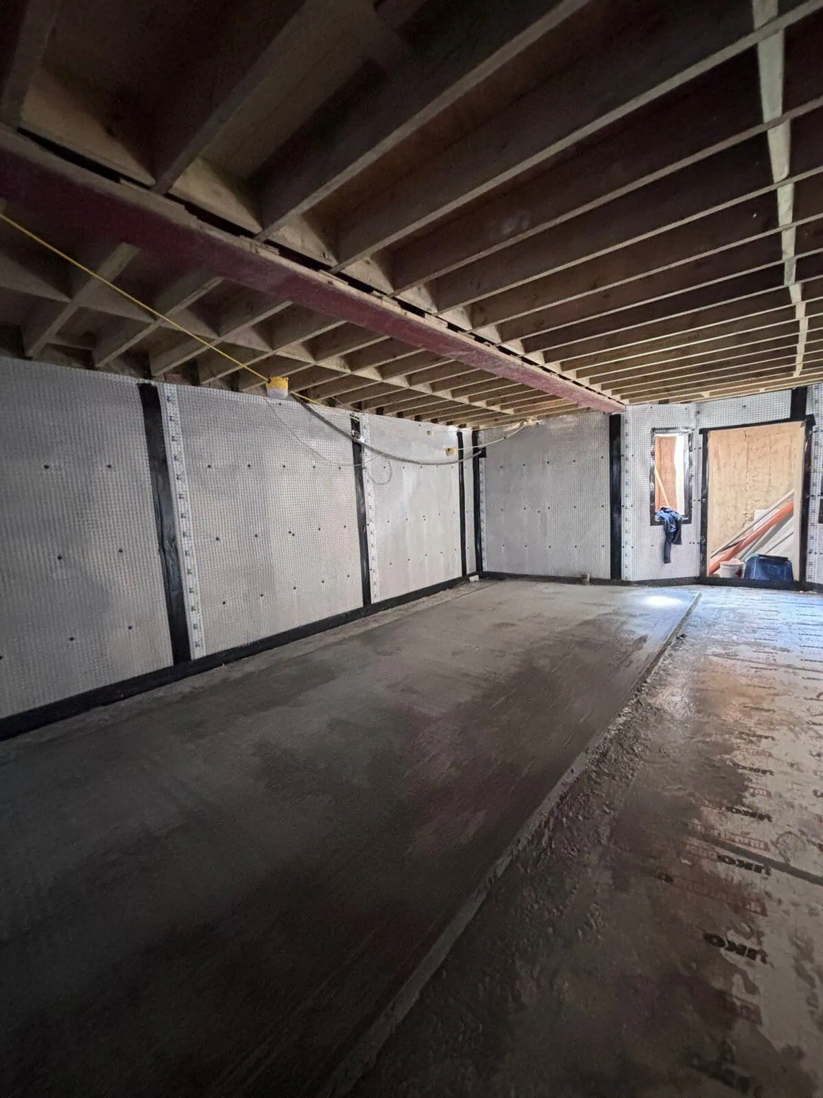 underground waterproofing type c Type C underground waterproofing membrane to walls with finished floor in a London basement