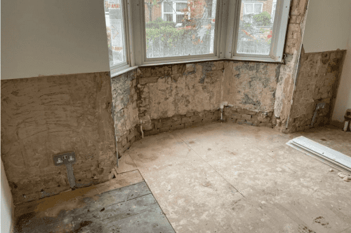 Damp treatment work in Kew